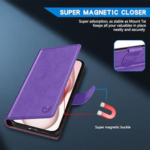 Load image into Gallery viewer, ZZXX for iPhone 15 Wallet Case with [RFID Blocking] Card Slot Kickstand Magnetic Closure Leather Flip Fold Protective Phone Case for iPhone 15 Case Wallet(Purple-6.1 inch)_7760
