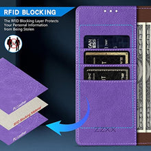 Load image into Gallery viewer, ZZXX for iPhone 15 Wallet Case with [RFID Blocking] Card Slot Kickstand Magnetic Closure Leather Flip Fold Protective Phone Case for iPhone 15 Case Wallet(Purple-6.1 inch)_7761
