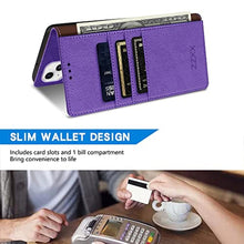Load image into Gallery viewer, ZZXX for iPhone 15 Wallet Case with [RFID Blocking] Card Slot Kickstand Magnetic Closure Leather Flip Fold Protective Phone Case for iPhone 15 Case Wallet(Purple-6.1 inch)_7762
