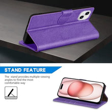 Load image into Gallery viewer, ZZXX for iPhone 15 Wallet Case with [RFID Blocking] Card Slot Kickstand Magnetic Closure Leather Flip Fold Protective Phone Case for iPhone 15 Case Wallet(Purple-6.1 inch)_7763

