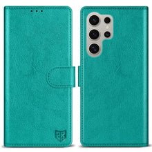 Load image into Gallery viewer, ZZXX for Samsung Galaxy S24 Ultra Wallet Case with [RFID Blocking] Card Slot Kickstand Magnetic Closure Leather Flip Fold Protective Phone Case for Galaxy S24 Ultra Case Wallet(Lake Blue-6.8 inch), LakeBlue_1
