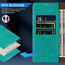 Load image into Gallery viewer, ZZXX for Samsung Galaxy S24 Ultra Wallet Case with [RFID Blocking] Card Slot Kickstand Magnetic Closure Leather Flip Fold Protective Phone Case for Galaxy S24 Ultra Case Wallet(Lake Blue-6.8 inch), LakeBlue_7613
