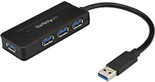 Load image into Gallery viewer, StarTech.com 4 Port USB 3.0 Hub SuperSpeed 5Gbps with Fast Charge Portable USB 3.1 Gen 1 Type-A Laptop/Desktop Hub - USB Bus Power or Self Powered for High Performance Mini/Compact (ST4300MINI), Black
