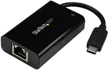 Load image into Gallery viewer, StarTech.com USB C to Gigabit Ethernet Adapter/Converter w/PD 2.0 - 1Gbps USB 3.1 Type C to RJ45/LAN Network w/Power Delivery Pass Through Charging - TB3 Compatible/ MacBook Pro Chromebook (US1GC30PD)
