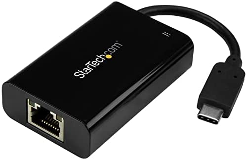 StarTech.com USB C to Gigabit Ethernet Adapter/Converter w/PD 2.0 - 1Gbps USB 3.1 Type C to RJ45/LAN Network w/Power Delivery Pass Through Charging - TB3 Compatible/ MacBook Pro Chromebook (US1GC30PD)