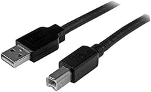 Load image into Gallery viewer, StarTech.com 15m / 50 ft Active USB 2.0 A to B Cable - Long 15 m USB Cable - 50 ft USB Printer Cable - 1x USB A (M), 1x USB B (M) - Black (USB2HAB50AC)
