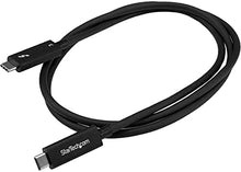 Load image into Gallery viewer, StarTech.com Active 40Gbps Thunderbolt 3 Cable - 3.3ft/1m - Black - 5k 60Hz/4k 60Hz - Certified TB3 Charger Cord w/ 100W Power Delivery (TBLT3MM1MA)
