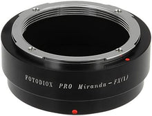 Load image into Gallery viewer, Fotodiox Pro Lens Mount Adapter, for Miranda Lens to Fujifilm X-Mount Mirrorless Cameras
