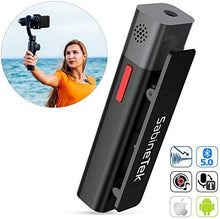 Load image into Gallery viewer, SabineTek SmartMike+ - Rechargeable Wireless Bluetooth Microphone, Hands-Free w/Noise Cancellation, Compatible w/GoPro, Canon Camera, iPhone/Android - Perfect for Vlogging &amp; Interviewing(Black)
