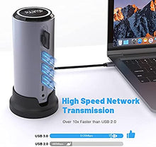 Load image into Gallery viewer, USB C Docking Station, 12 in 1 USB C hub, with Detachable Base, 3 USB 3.0 Ports, 4K HDMI, SD / TF Card Reader, VGA, 1 Gbps Ethernet, PD 87W Fast Charging Port, Compatible with MacBook Pro etc.
