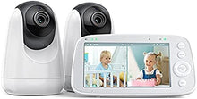 Load image into Gallery viewer, Baby Monitor Split View, 5&quot; 720P Video Baby Monitor with 2 Cameras, Audio and Visual Monitoring, Infrared Night Vision and Thermal Monitor, 900ft Range, 4500mAh Battery

