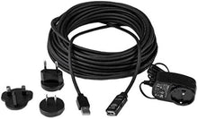 Load image into Gallery viewer, StarTech.com 15m USB 2.0 Active Extension Cable - M/F - 15 meter USB 2.0 Repeater Cable Cord - USB A Male to USB A Female - 15 m, Black (USB2AAEXT15M)
