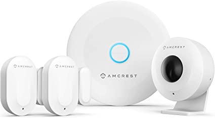 Amcrest Home Security System, DIY Smart Home Alarm System for Home with No Monthly Fees, Remote Arm/Disarm & Phone App Alerts, 4 Pieces-Kit (PIR Motion Sensor, Door Window Sensor, Alarm Hub)