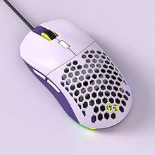 Load image into Gallery viewer, FIRSTBLOOD ONLY GAME. F15 Lilac Gaming Mouse with Replaceable Honeycomb Shell, RGB Backlit, 16000 DPI, Programmable 8 Buttons, Symmetrical Shape with Both Side Buttons for Left and Right Hands, Purple
