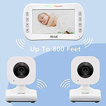 Load image into Gallery viewer, Video Baby Monitor 2 Cameras, Large Vertical Screen, Comfort-Designed Handheld, 1000ft Range, Secure Wireless Technology, Auto Night Vision Cam, Temperature Alert.à
