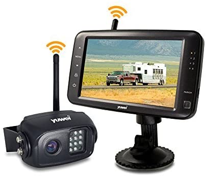 Wireless Backup Camera System, IP69K Waterproof Wireless Rear View Camera + 5’’ LCD Wireless Reversing Monitor for Trailer, RV, Trucks, Horse-Trailer, School Bus, Farm Machine,etc