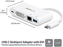 Load image into Gallery viewer, StarTech.com USB C Multiport Adapter - USB-C to DVI-D (Digital) Video Adapter with 60W Power Delivery Passthrough Charging, GbE, USB-A - Portable USB Type-C/Thunderbolt 3 Mini Laptop Dock (DKT30CDVPD)
