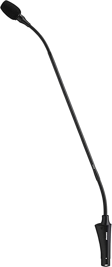 Shure CVG18-B/C Gooseneck Condenser Microphone, 18-Inch, Inline Pre-Amp, Flange Mount, Cardioid (Black)
