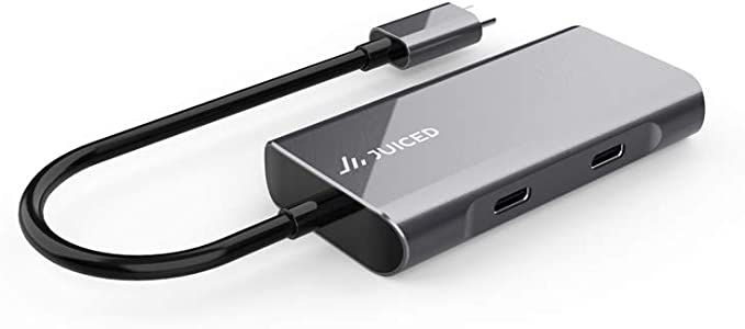 Juiced Systems QuadHUB - USB-C 4 Port Portable USB Hub - 2 USB-C 3.2 Gen 2 Ports | 2 USB-A USB 3.2 Gen 2 Ports