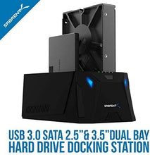 Load image into Gallery viewer, Sabrent USB 3.0 to SATA I/II/III Dual Bay External Hard Drive Docking Station for 2.5 or 3.5in HDD, SSD with Hard Drive Duplicator/Cloner Function [10TB Support] (EC-HD2B)
