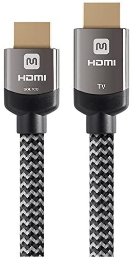 Monoprice Active High Speed HDMI Cable - 25 feet - Gray, 4K @ 60Hz 18Gbps 26AWG YUV 4:2:0 CL3 - Luxe Series Black