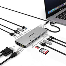 Load image into Gallery viewer, EZQuest 13-Port Ultimate USB-C Multimedia Hub Adapter
