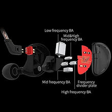 Load image into Gallery viewer, KZ AS10 IEM 5 Balanced Armature Driver Earphone, Stereo HiFi KZ in Ear Monitor Headphone Musician Headset with Detachable 2 Pin Cable(No Microphone, Black)
