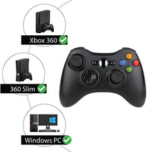 Load image into Gallery viewer, BEK Controller replacement for Xbox 360 Controller, Wireless Remote Gamepad Non-Slip Joystick Thumb Grips Double Shock Live Play Compatible with Microsoft Xbox 360 Slim PC Windows 10 8 7 Color (Black)
