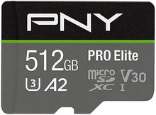 Load image into Gallery viewer, PNY 512GB PRO Elite Class 10 U3 V30 microSDXC Flash Memory Card
