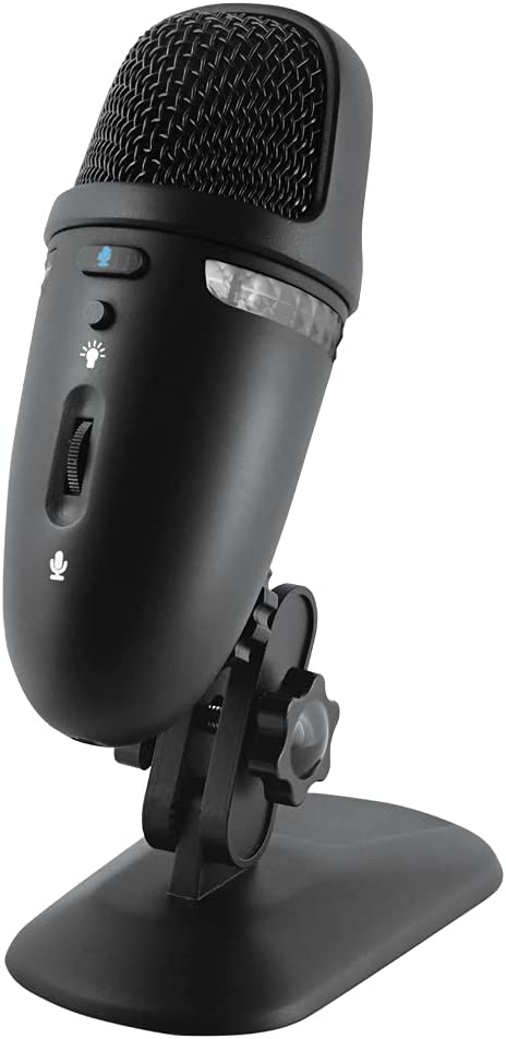 Cyber Acoustics Premium USB Microphone with Dual Recording Patterns - 24-bit Recording Perfect for Podcasting and Vlogging - Compatible with PC and Mac (CVL-2009)