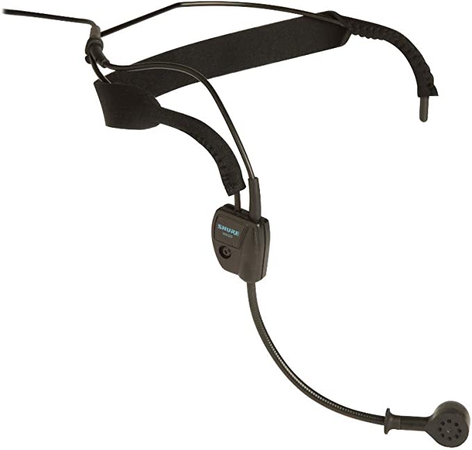 Shure WH20XLR Dynamic Headset Microphone - (Wired) Includes 3-pin Male XLR Connector with Detachable Belt Clip, Black