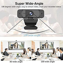 Load image into Gallery viewer, Webcam HD 1080p-Streaming Webcam with Privacy Cover for Desktop Computer PC,100° Wide-Angle View with Stereo Microphone, USB Webcam Plug and Play,Low-Light Correction
