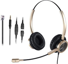 Load image into Gallery viewer, MAIRDI Telephone Headset with Microphone Noise Cancelling, Office Headset with RJ9 Jack for Home Call Center Landline IP Phones, Including 3.5mm Connector for Mobiles PC Laptops
