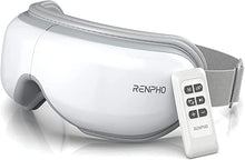 Load image into Gallery viewer, RENPHO Eye Massager with Heat and Vibration, Remote Control, Compression Bluetooth Music Temple Eye Massage Mask Rechargeable for Relax Eye Strain Dark Circles Eye Bags Dry Eyes Improve Sleep-White
