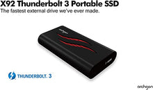 Load image into Gallery viewer, Archgon 2TB Thunderbolt 3 Certified Aluminum External SSD Portable M.2 PCIe Gen3x4 NVMe Solid State Drive with Dual Layer Heatsink Max. Speed up to Read 3400MB/s Writer 3000MB/s Model X92 (2TB, Black)
