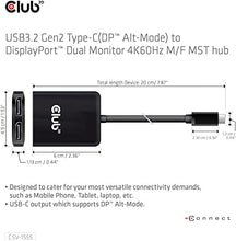 Load image into Gallery viewer, Club 3D 2 Port Multi Monitor Adapter USB Type C to Dual Displayport 4K 60Hz Splitter- USB Type C to Displayport MST hub Dual 4K 60Hz-CSV-1555
