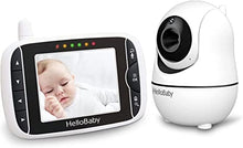 Load image into Gallery viewer, Video Baby Monitor with Camera and Audio, Remote Pan-Tilt-Zoom, Hellobaby Monitor Camera3.2&#39;&#39; LCD Screen, Infrared Night Vision, Temperature Display, Lullaby, Two Way Audio
