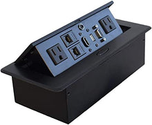 Load image into Gallery viewer, Table Pop up Power Date Center Connection Box with Outlet Network HDMI for Conference desk
