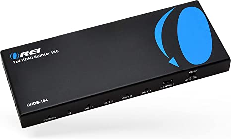 OREI 1 in 4 Out HDMI Splitter by OREI, 4K @ 60Hz 2.0 HDMI Splitter 2 Ports with Full Ultra HDCP 2.2, 18 Gbps & 3D Supports EDID Control