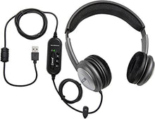 Load image into Gallery viewer, ECS WordSlinger Deluxe Over Head USB Transcription Headset | Transcribing Headphones with Volume Control and Noise Reduction
