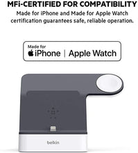 Load image into Gallery viewer, Belkin iPhone Charging Dock + Apple Watch Charging Stand (Powerhouse iPhone Charging Station) iPhone Dock, Apple Charging Station (Black)
