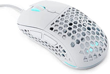 Load image into Gallery viewer, Pwnage Ultra Custom Symm: Ultralight Symmetrical Gaming Mouse - Flawless Pro Grade 3389 Optical Sensor- Flexible Paracord Cable - 100% PTFE Skates - Custom Weight as Low as 61 Grams - White
