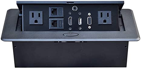 Table Pop up Power Date Center Connection Box with Outlet Network HDMI for Conference desk