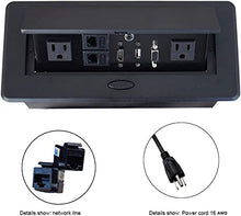 Load image into Gallery viewer, Table Pop up Power Date Center Connection Box with Outlet Network HDMI for Conference desk
