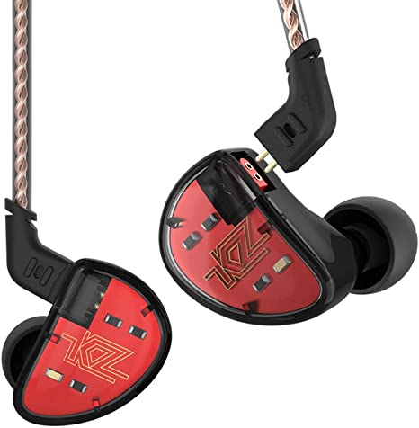 KZ AS10 IEM 5 Balanced Armature Driver Earphone, Stereo HiFi KZ in Ear Monitor Headphone Musician Headset with Detachable 2 Pin Cable(No Microphone, Black)