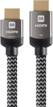 Load image into Gallery viewer, Monoprice HDMI High Speed Active Cable - 30 Feet - Gray, 4K@60Hz, 18Gbps, HDR, 28AWG, YUV, 4:4:4, CL3 - Luxe Active Series Black
