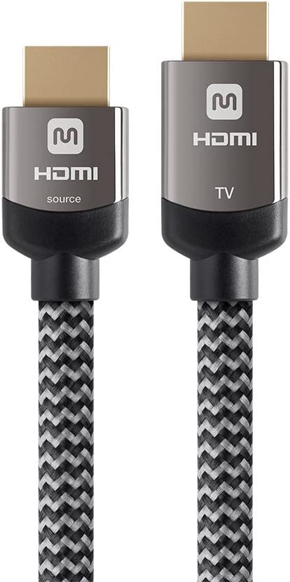 Monoprice HDMI High Speed Active Cable - 30 Feet - Gray, 4K@60Hz, 18Gbps, HDR, 28AWG, YUV, 4:4:4, CL3 - Luxe Active Series Black