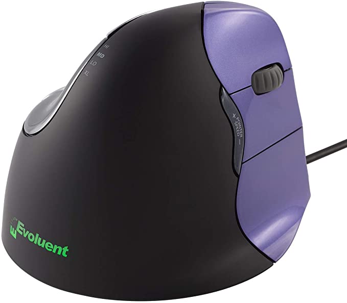 Evoluent VM4S VerticalMouse 4 Right Hand Ergonomic Mouse with Wired USB Connection (Small Size)