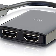Load image into Gallery viewer, C2G Mini Display Port to HDMI Monitor Splitter, 4K, 2 Port, USB Powered, MST, Not Compatible with Mac OS, Cables to Go 54292, Black
