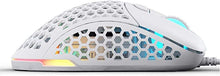 Load image into Gallery viewer, Pwnage Ultra Custom Wired Ergo - White Ultra Lightweight Honeycomb Design Gaming Mouse 3389 Sensor - PTFE Skates - 6 Buttons - Adjustable Weight Tuning 58G to 84G (Honeycomb Sides White)
